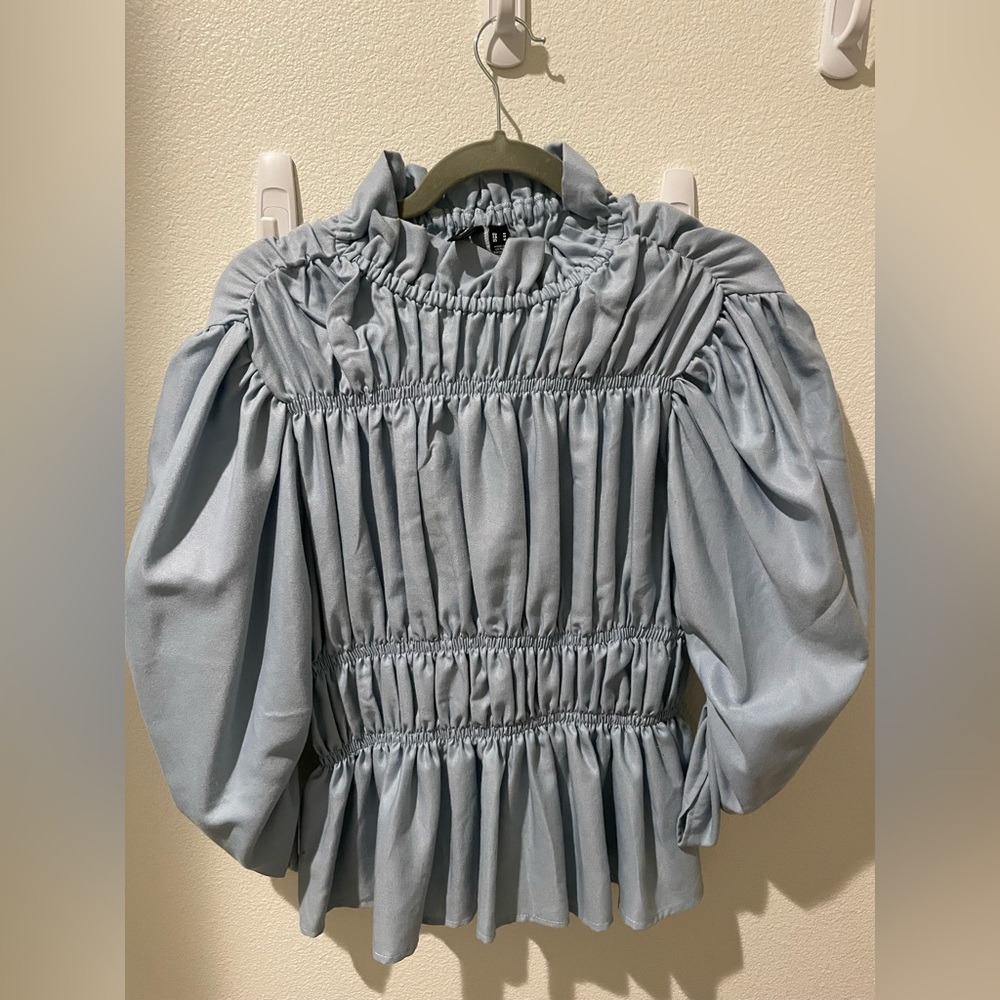 Vero Moda Light Blue Ruched Blouse